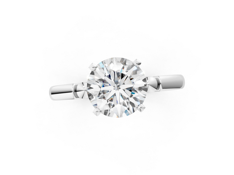 White gold Round Solitaire Beaded Band with Four-Prong Setting_51