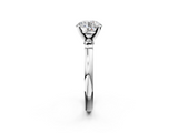 White gold Round Solitaire Beaded Band with Four-Prong Setting_91