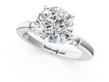 White gold Round Solitaire Beaded Band with Four-Prong Setting_92