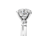 White gold Round Solitaire Beaded Band with Four-Prong Setting_94