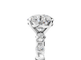 White gold Round Solitaire Bezel Accent Diamond Engagement Ring with Beaded Band and Four-Prong Setting_122