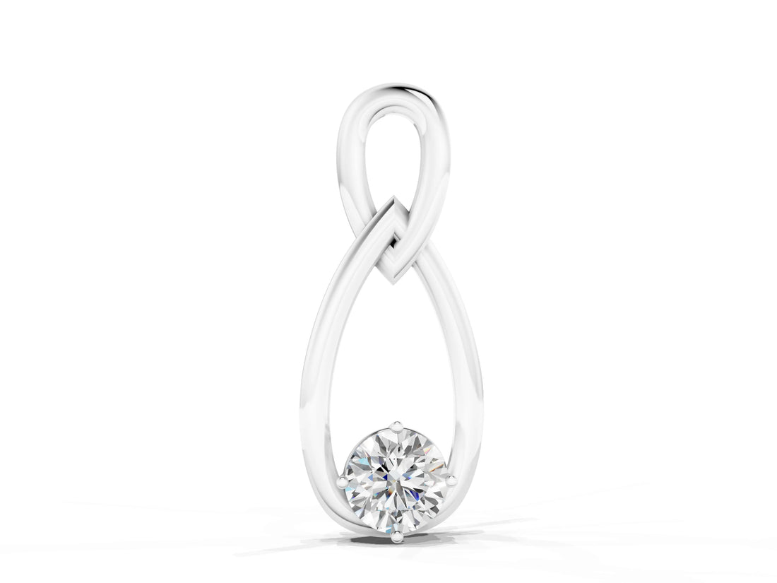 White gold Round Solitaire Bezel Infinity Pendant_14