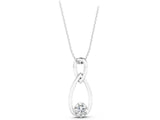 White gold Round Solitaire Bezel Infinity Pendant_15
