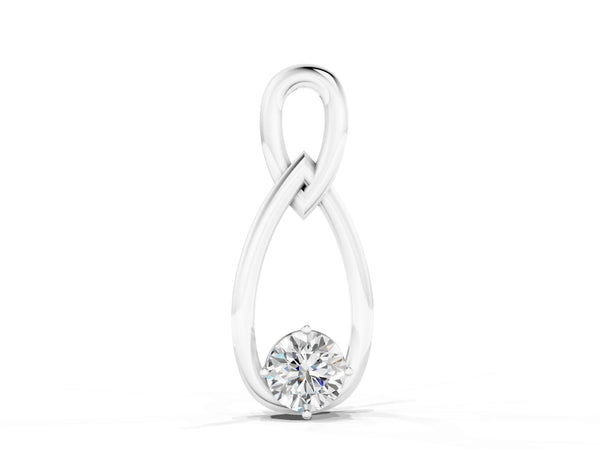 White gold Round Solitaire Bezel Infinity Pendant