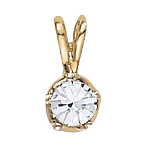 White gold Round Solitaire Bezel Pendant