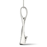 White gold Round Solitaire Bezel Prong Pendant 2