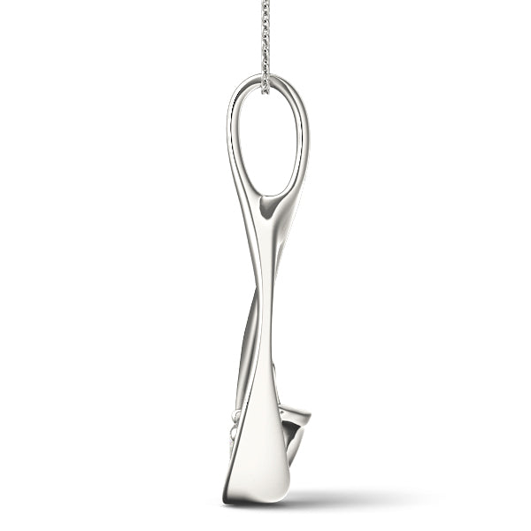 Silver Round Solitaire Bezel Prong Pendant