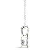 White gold Round Solitaire Bezel-Set Diamond Pendant 2