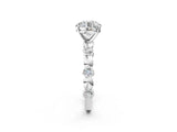 White gold Round Solitaire Bezel-Set Diamond Ring with Beaded Band and Four-Prong Setting_87