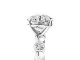 White gold Round Solitaire Bezel-Set Diamond Ring with Beaded Band and Four-Prong Setting_88