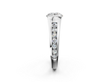 White gold Round Solitaire Bezel-Set Diamond Ring with Channel-Set Band_58