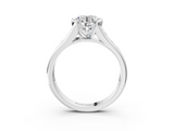 White gold Round Solitaire Bezel-Set Diamond Ring with Channel-Set Band_59