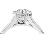 White gold Round Solitaire Bezel-Set Diamond Ring with Channel-Set Band_60