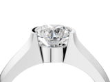 White gold Round Solitaire Bezel Set Diamond Ring with Wide Band_27