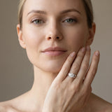 White gold Round Solitaire Bezel Set Diamond Ring with Wide Band_71