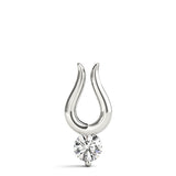 White gold Round Solitaire Bezel Set Pendant 1