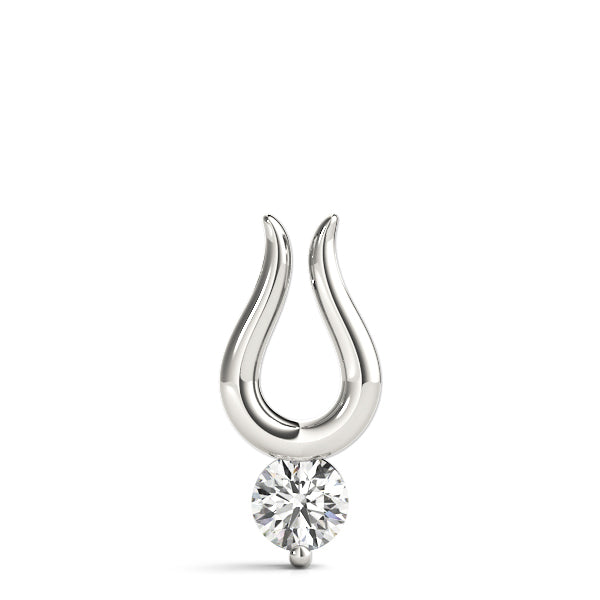 Silver Round Solitaire Bezel Set Pendant