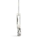 White gold Round Solitaire Bezel Set Pendant 2
