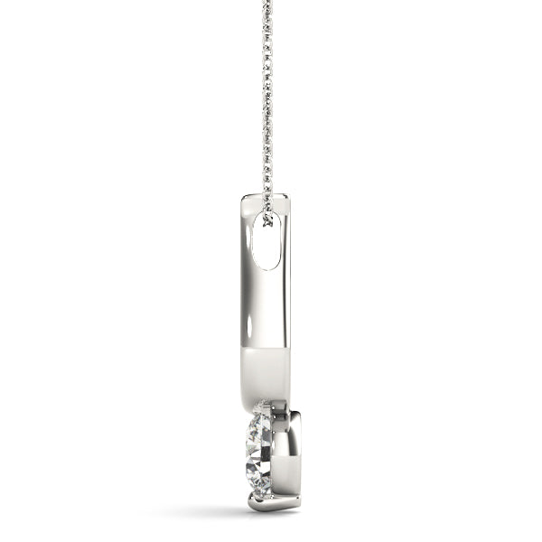 Silver Round Solitaire Bezel Set Pendant