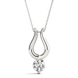 White gold Round Solitaire Bezel Set Pendant