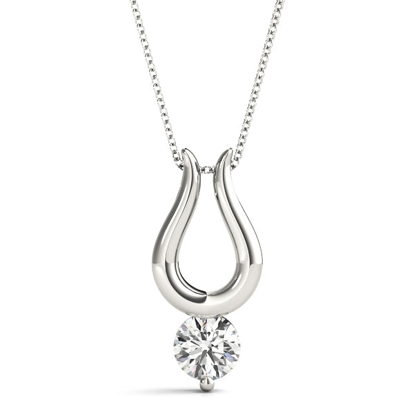 Silver Round Solitaire Bezel Set Pendant