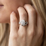 White gold Round Solitaire Bypass Diamond Engagement Ring with Channel-Set Band and Four-Prong Setting_66