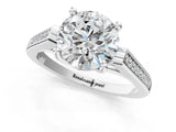 White gold Round Solitaire Cathedral Diamond Engagement Ring with Channel-Set Band and Four-Prong Setting_22