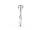 White gold Round Solitaire Cathedral Diamond Engagement Ring with Channel-Set Band and Four-Prong Setting_23