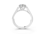 White gold Round Solitaire Cathedral Diamond Engagement Ring with Channel-Set Band and Four-Prong Setting_24