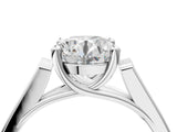White gold Round Solitaire Cathedral Diamond Engagement Ring with Channel-Set Band and Four-Prong Setting_25