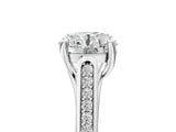 White gold Round Solitaire Cathedral Diamond Engagement Ring with Channel-Set Band and Four-Prong Setting_26