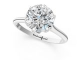 White gold Round Solitaire Cathedral Diamond Ring with Six-Prong Setting_34