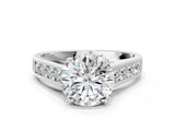 White gold Round Solitaire Channel-Set Diamond Engagement Ring with Four-Prong Setting_50