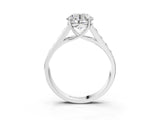 White gold Round Solitaire Channel-Set Diamond Engagement Ring with Four-Prong Setting_53