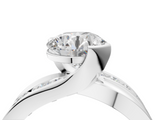White gold Round Solitaire Channel-Set Split Shank Ring with Tension Prong Setting_40