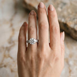 White gold Round Solitaire Chevron Pave Diamond Engagement Ring with Six-Prong Setting_12