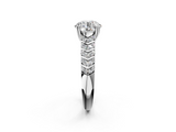 White gold Round Solitaire Chevron Pave Diamond Engagement Ring with Six-Prong Setting_23
