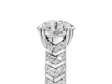White gold Round Solitaire Chevron Pave Diamond Engagement Ring with Six-Prong Setting_26