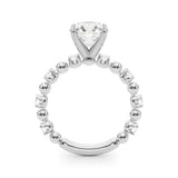 White gold Round Solitaire Diamond Bezel-Set Eternity Band with Prong Setting