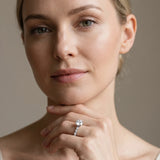 White gold Round Solitaire Diamond Bezel-Set Eternity Band with Prong Setting_28