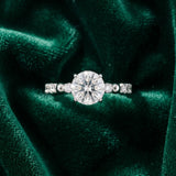 White gold Round Solitaire Diamond Bezel-Set Eternity Band with Prong Setting_30