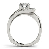 White gold Round Solitaire Diamond Crossover Band with Four-Prong Setting 2