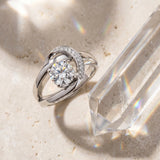 White gold Round Solitaire Diamond Crossover Band with Four-Prong Setting_31