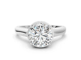 White gold Round Solitaire Diamond Engagement Ring with Four-Prong Setting and Tapered Band_92