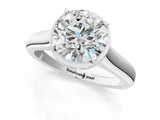 White gold Round Solitaire Diamond Engagement Ring with Four-Prong Setting and Tapered Band_96