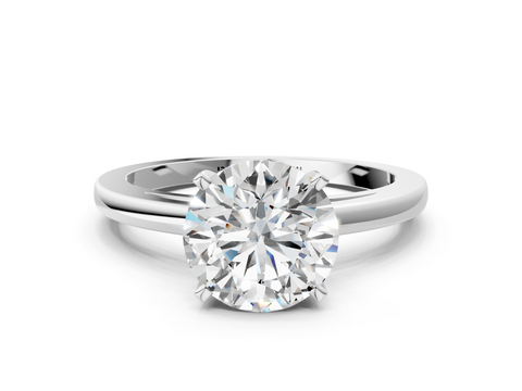 White gold Round Solitaire Diamond Engagement Ring with Four-Prong Setting on a Classic Band_23