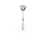 White gold Round Solitaire Diamond Engagement Ring with Four-Prong Setting on a Classic Band_25