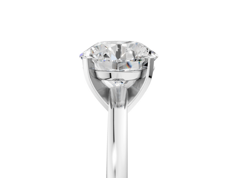 White gold Round Solitaire Diamond Engagement Ring with Four-Prong Setting on a Classic Band_28