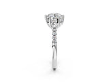 White gold Round Solitaire Diamond Engagement Ring with Pavé Band and Six-Prong Setting_87