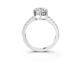 White gold Round Solitaire Diamond Engagement Ring with Pavé Band and Six-Prong Setting_88
